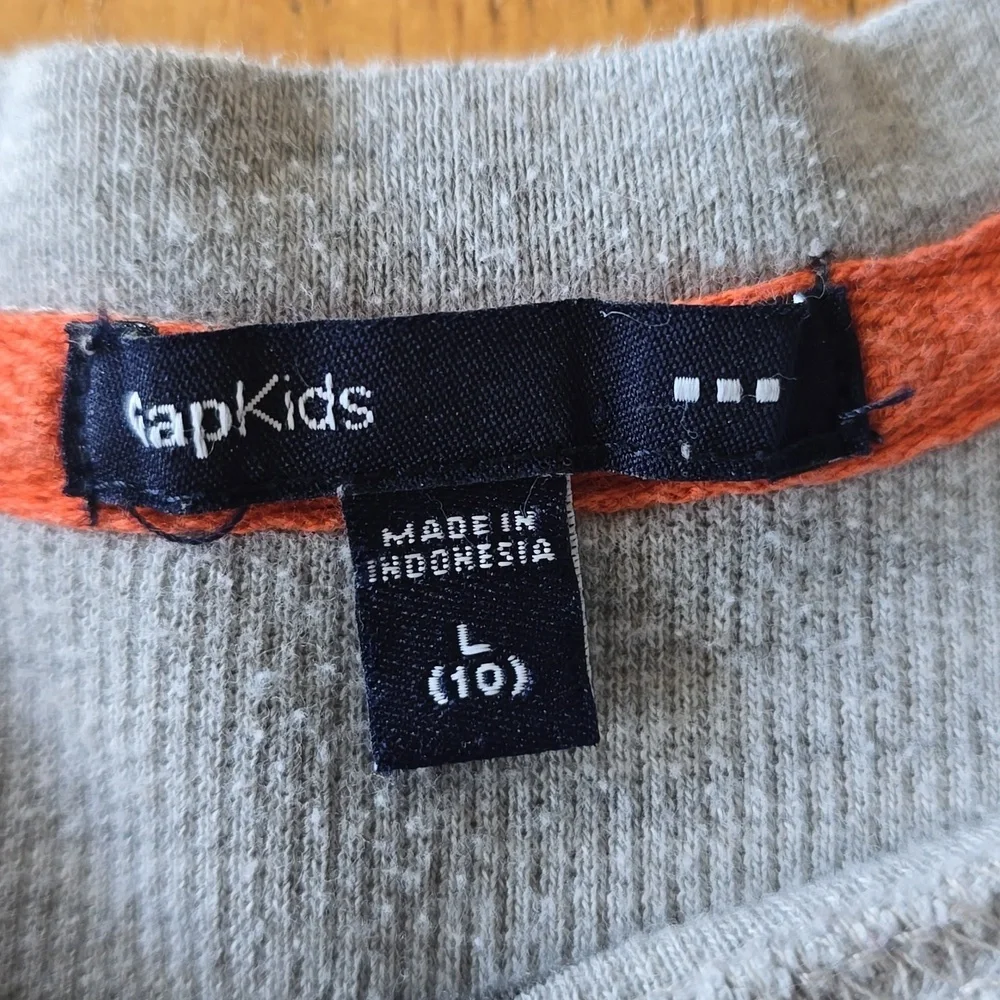 GAP Kids | Boys | Gray | LS Sweater | Gray & Orange | Size 10